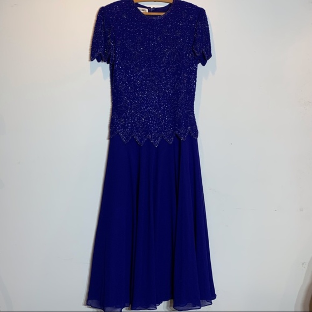 EUC Vintage Brilliante by J.A. Beaded Mother of‎ the Bride Holiday Party Dress